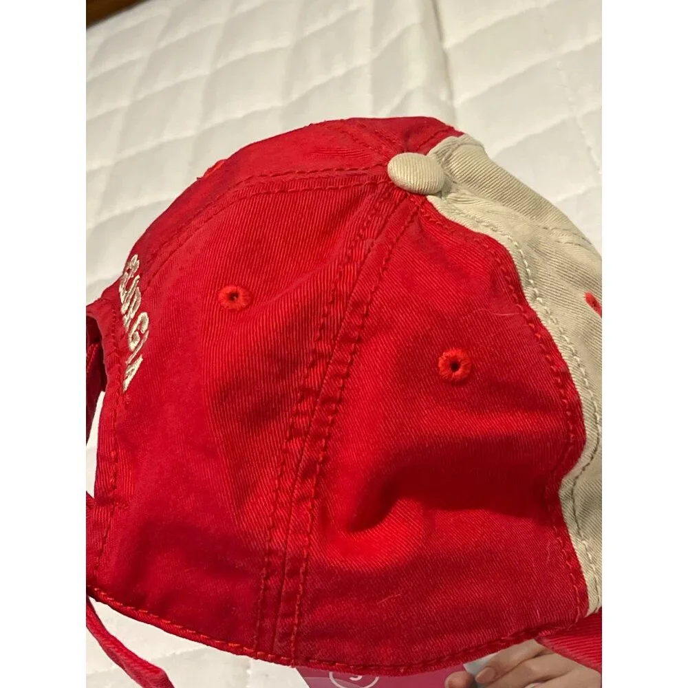 Georgia Bulldogs Adjustable Red & Beige Baseball Cap By Top Of The World preowne